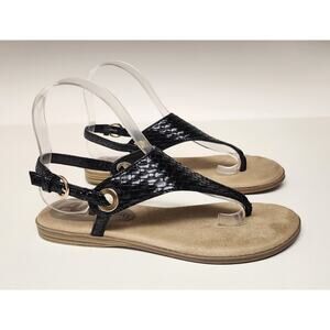 Anne Klein Sport Women's Alpha Slingback Black Sandal Shoes Size 7.5